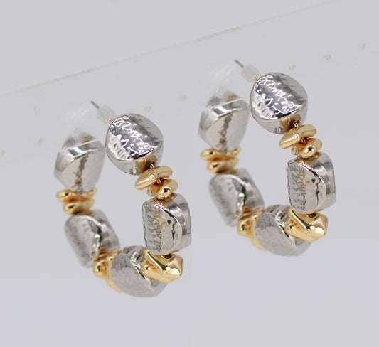E0905 78E5015 Open Circle Hoop Post Earrings
