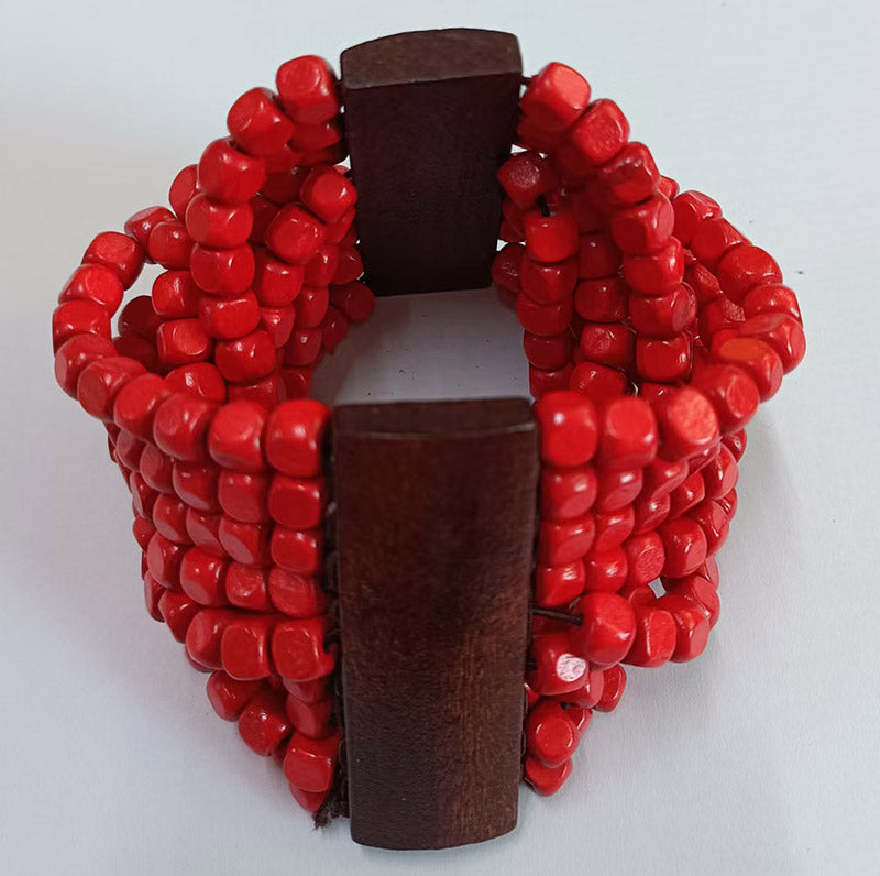 Wooden Accent Bead Bracelet | B0651