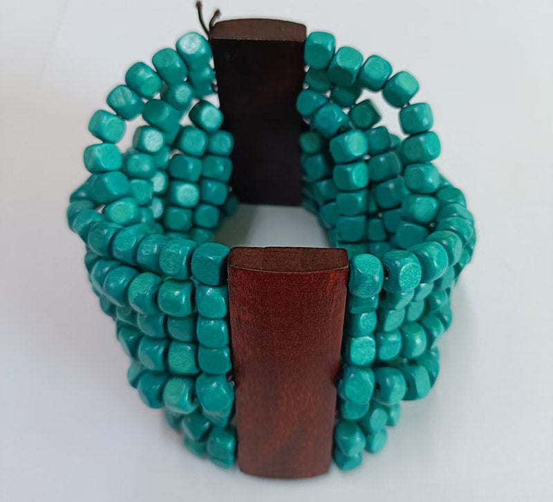 Wooden Accent Bead Bracelet | B0651