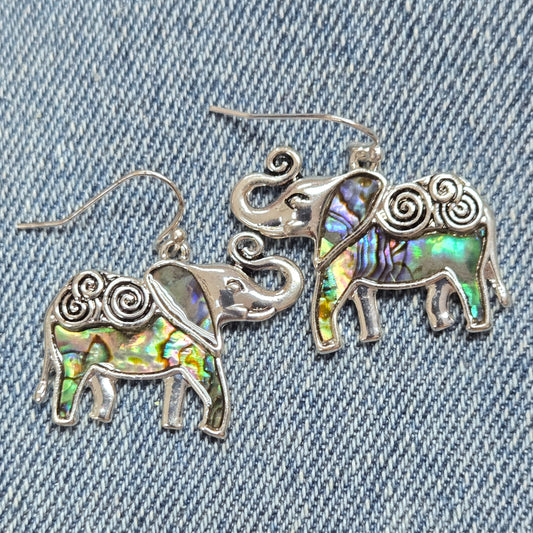 E1334 AE3808 Elephant Dangle Earrings