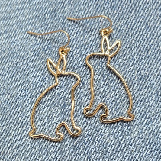 E1333 AE3838 Rabbit Dangle Earrings