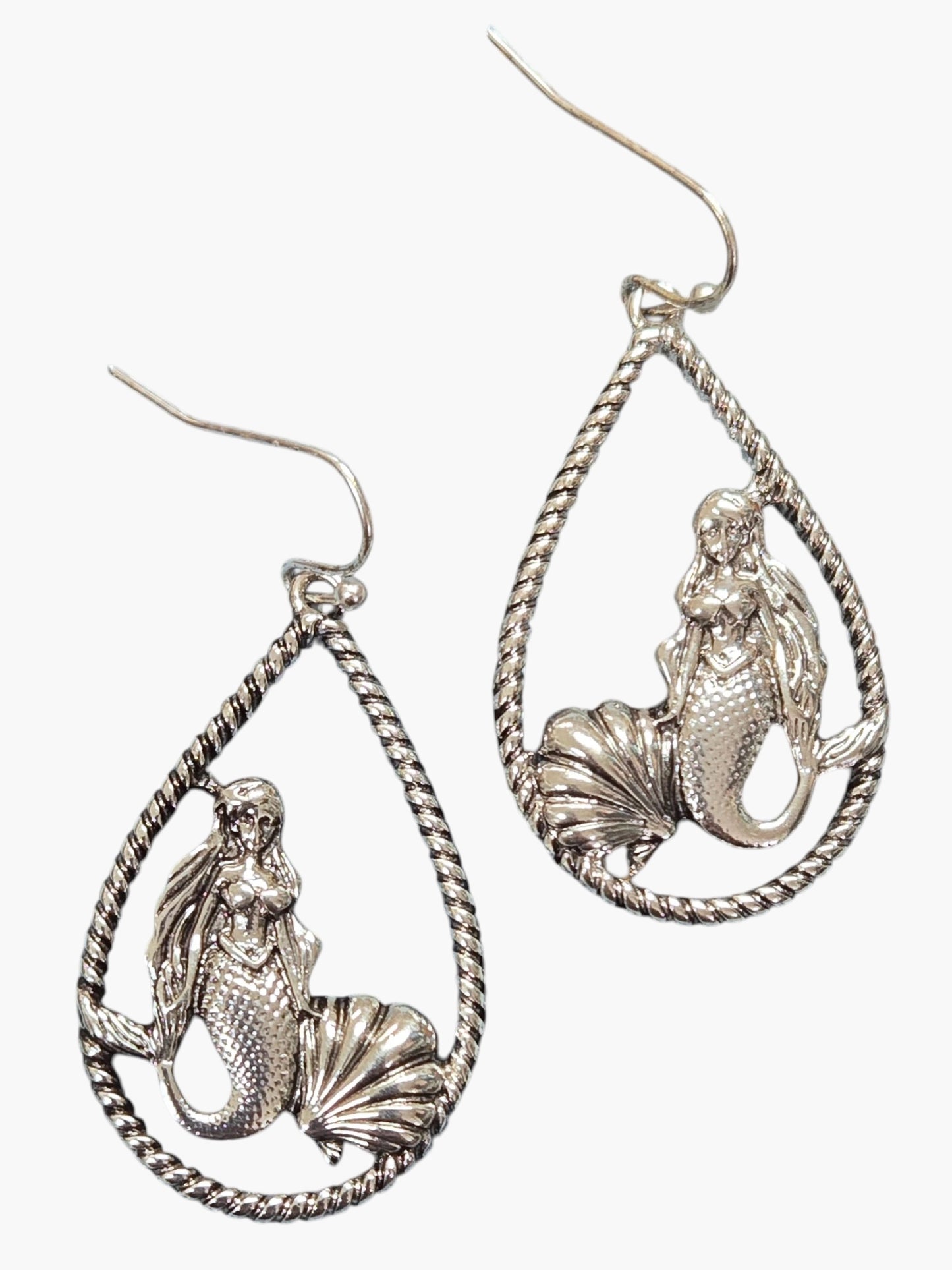 E1090 | Mermaid Design Teardrop Shape Drop dangle Earrings|AE4190