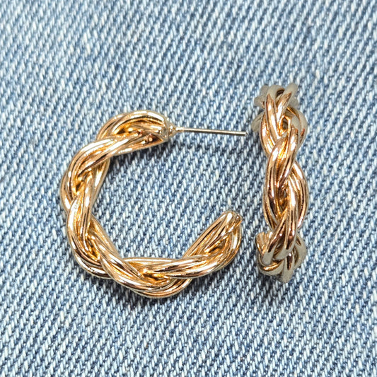E1392 AE4195 Circle Drop Post Hoop Earrings