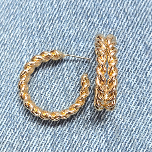 E1394 AE4196 Drop Post Hoop Earrings