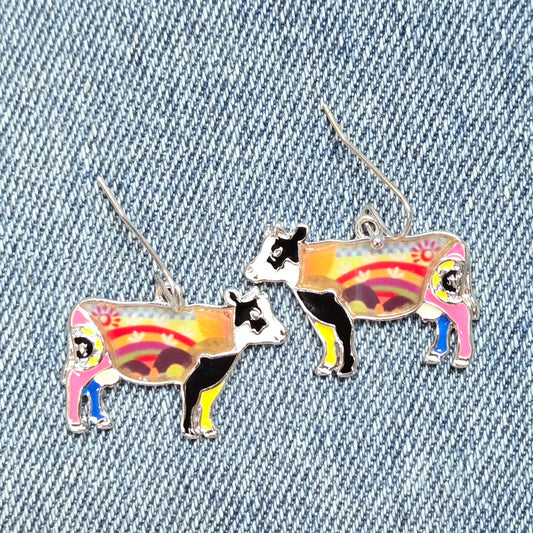 E1331 AE5671 Cow Dangle Earrings