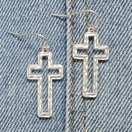 E1086 AE6246 Cross Design Drop Dangle Earrings