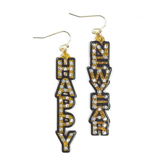 E1963 AE6284 Happy New Year Earrings