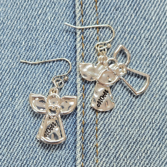 E1083 AE6848 Angel Design Drop Dangle Earrings