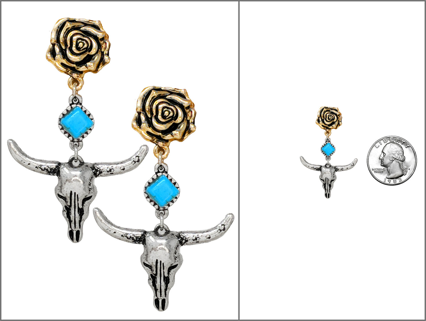 E1196 AE8358 Semi-Stone Deco Drop Dangle Earrings