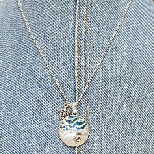 N0367 AS6042 Sea Life Animal Turtle Charm Pendants Necklace