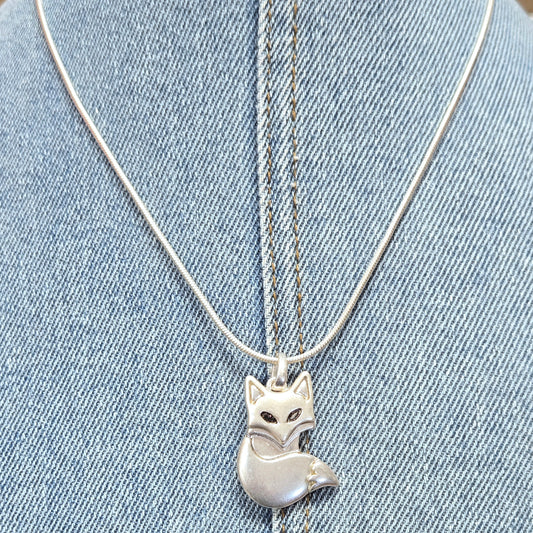 N0439 AS6336 Animal Fox Shape Pendant Necklace