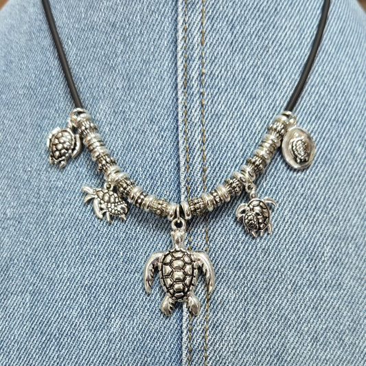 N0451 AS6751 Sea Life Animal Turtle Shape Charm Pendants Necklace