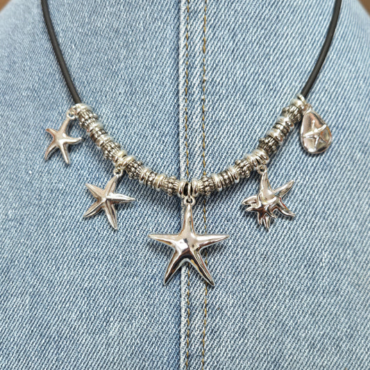 N0455 AS6752 Sea Life Animal Starfish Shape Charm Pendants Necklace