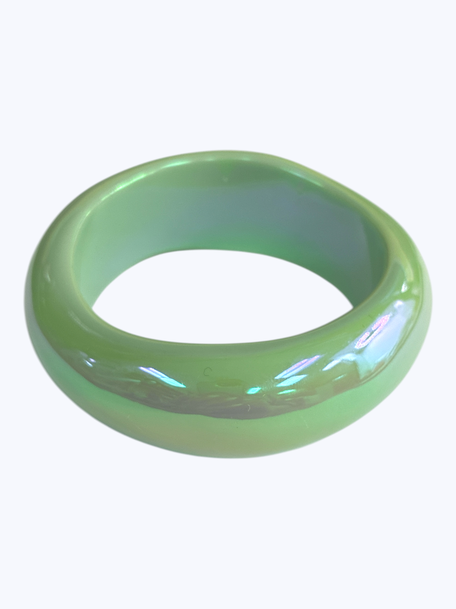 Retro Inspired Glossy Resin Bangle Bracelet | Minimalist Boutique Fashion Jewelry