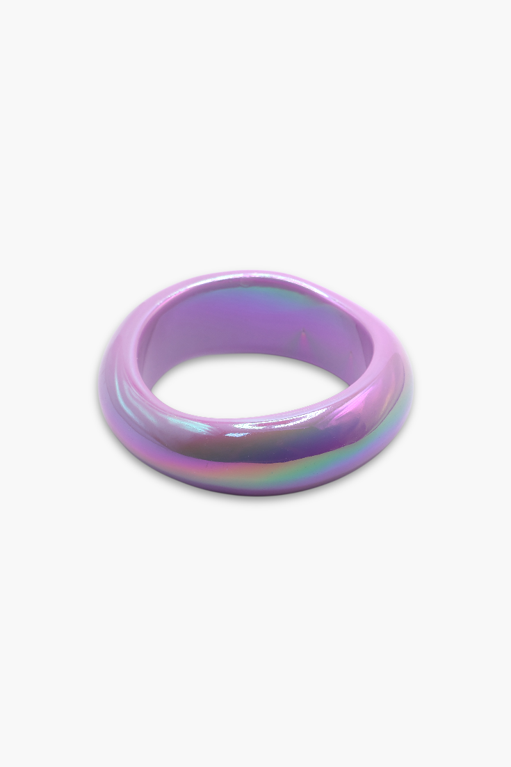 Retro Inspired Glossy Resin Bangle Bracelet | Minimalist Boutique Fashion Jewelry