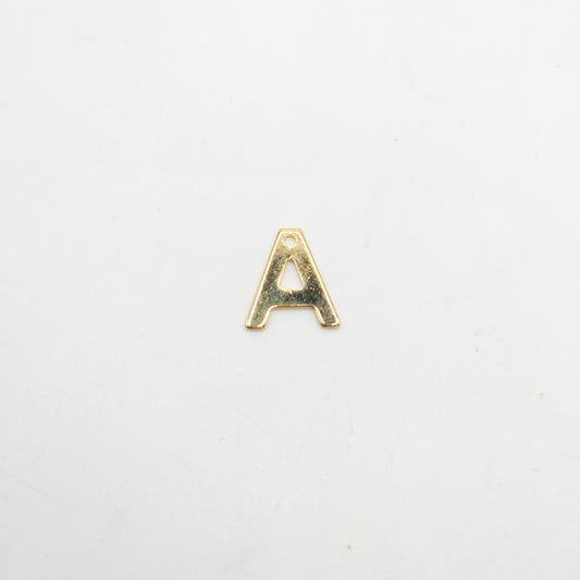 Gold letter 'A' charm on a white background