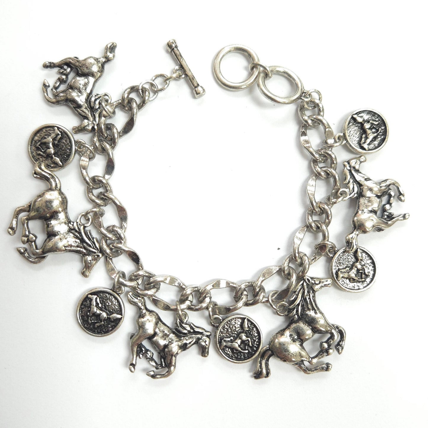 B0215 BB00174 Horse Charms Chain Bracelet