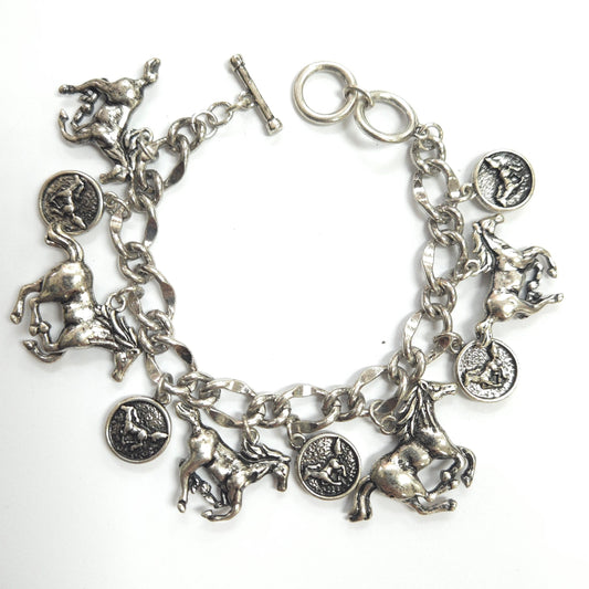 B0215 BB00174 Horse Charms Chain Bracelet