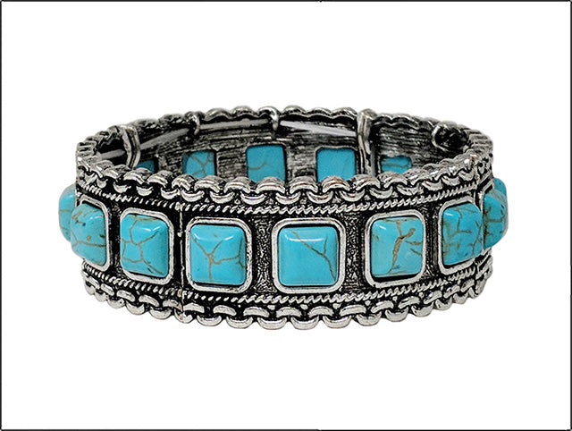 B0187 BB03468 Semi-Stone Deco Stretchable Bracelet