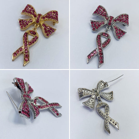 BR0049 | Crystal Awareness Ribbon Brooch | YM2016