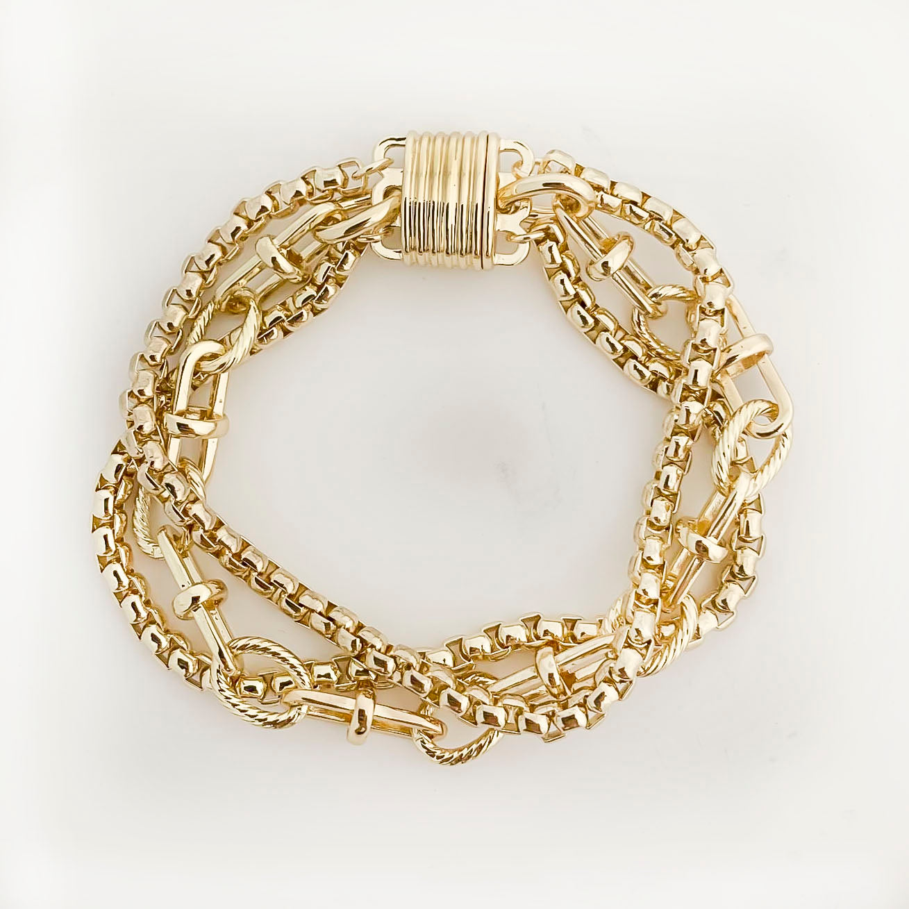 B0357 | Layered Chain Statement Bracelet | BR10014