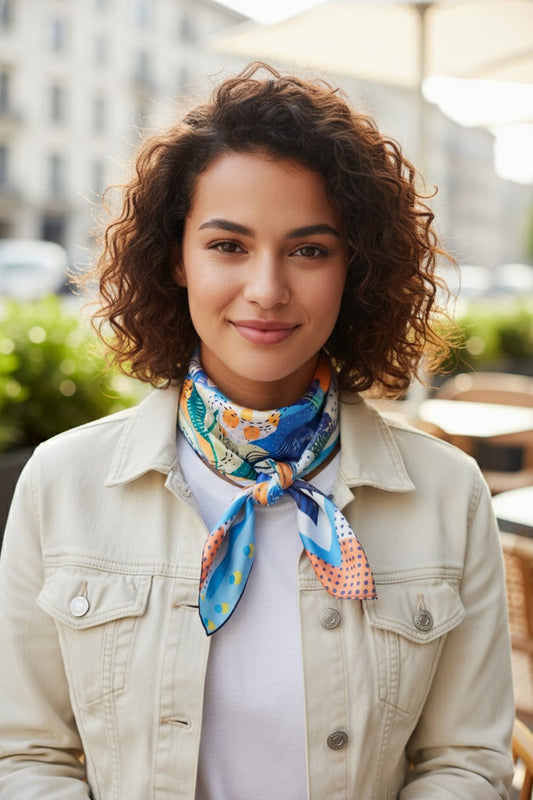 SS | Abstract Print Silk Scarf | BS0139