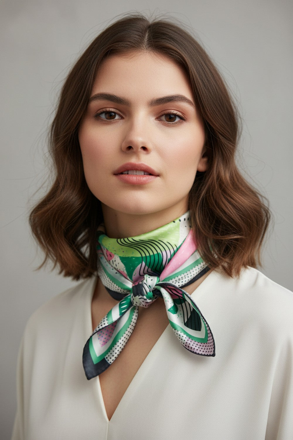 SS | Abstract Print Silk Scarf | BS0139