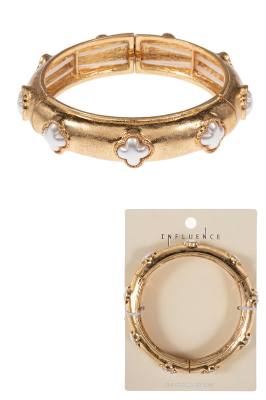 B0150 C4B2300 CLOVER SHAPED STRETCH BRACELET