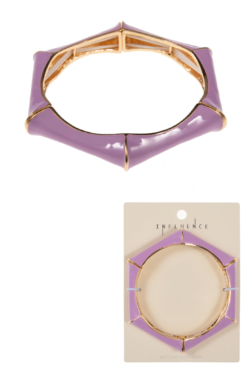 B0152 C4B2335X BAMBOO SHAPED STRETCH BANGLE BRACELET