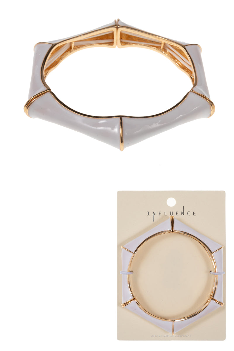 B0152 C4B2335X BAMBOO SHAPED STRETCH BANGLE BRACELET
