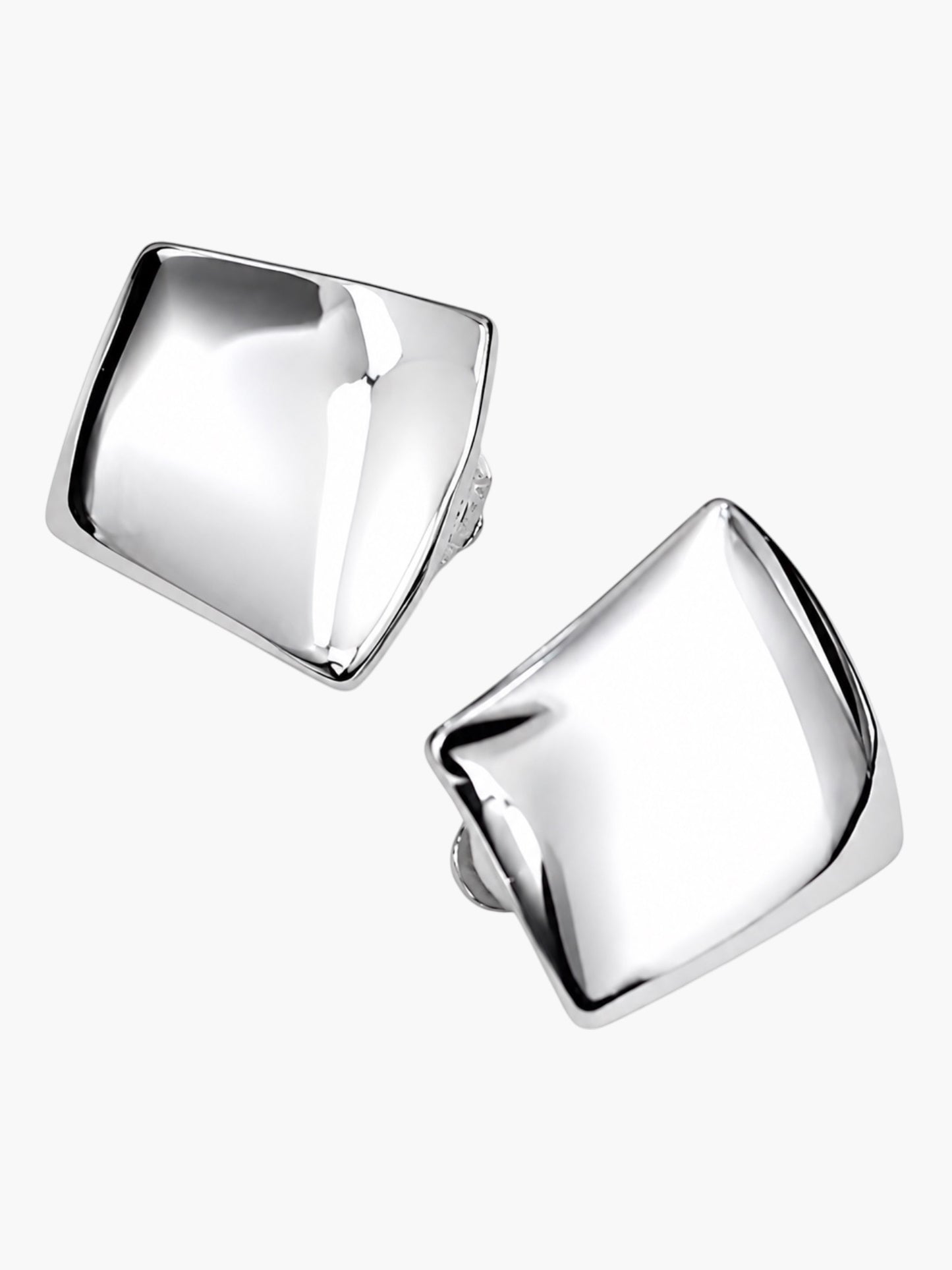 Shiny Square Clip-On Earrings - E2594