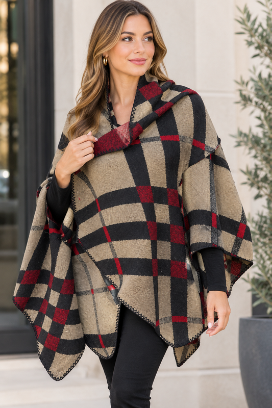 Classic Plaid Poncho | PC111