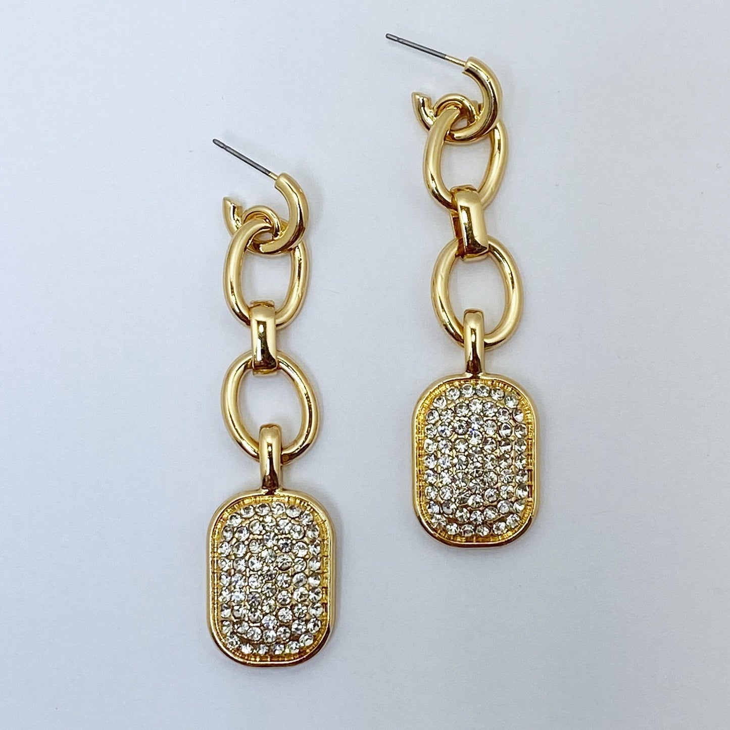 E1487 | Crystal Accent Chain Earrings | 25E2151