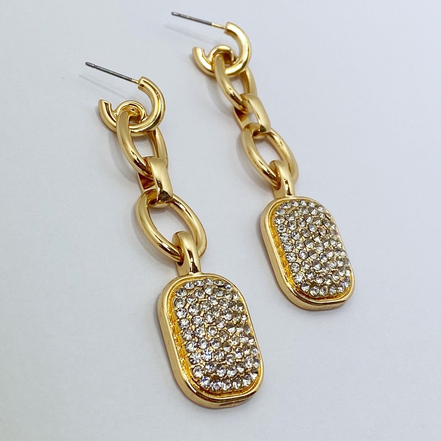 E1487 | Crystal Accent Chain Earrings | 25E2151