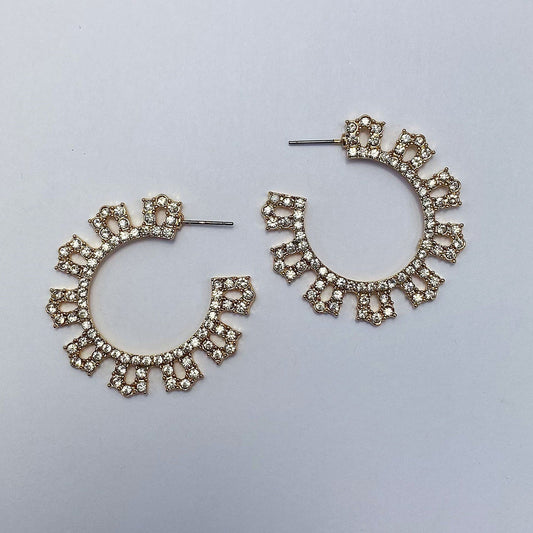 E1763 | Crystal Crown Earrings | 25E2312