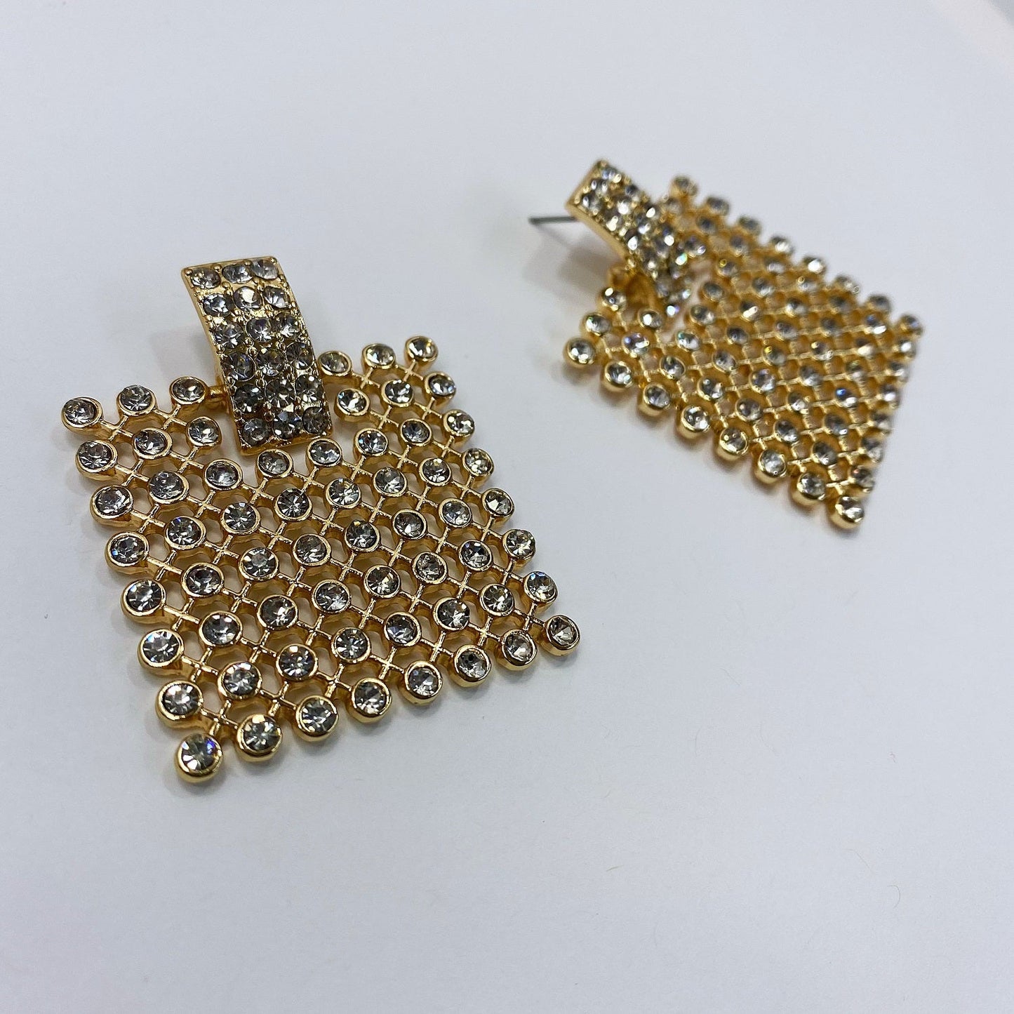 E1485 | Crystal Mesh Statement Earrings | 25E1511
