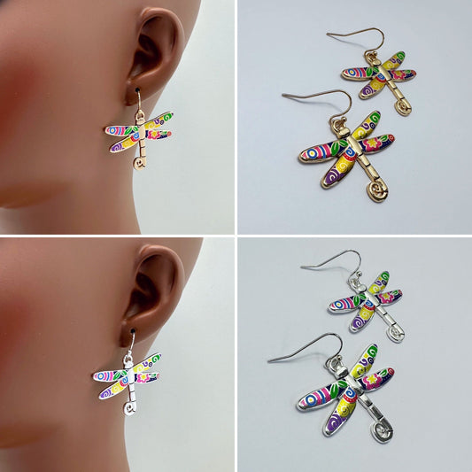 E0944 AE7163 Dragonfly Shape Drop Dangle Hook earrings