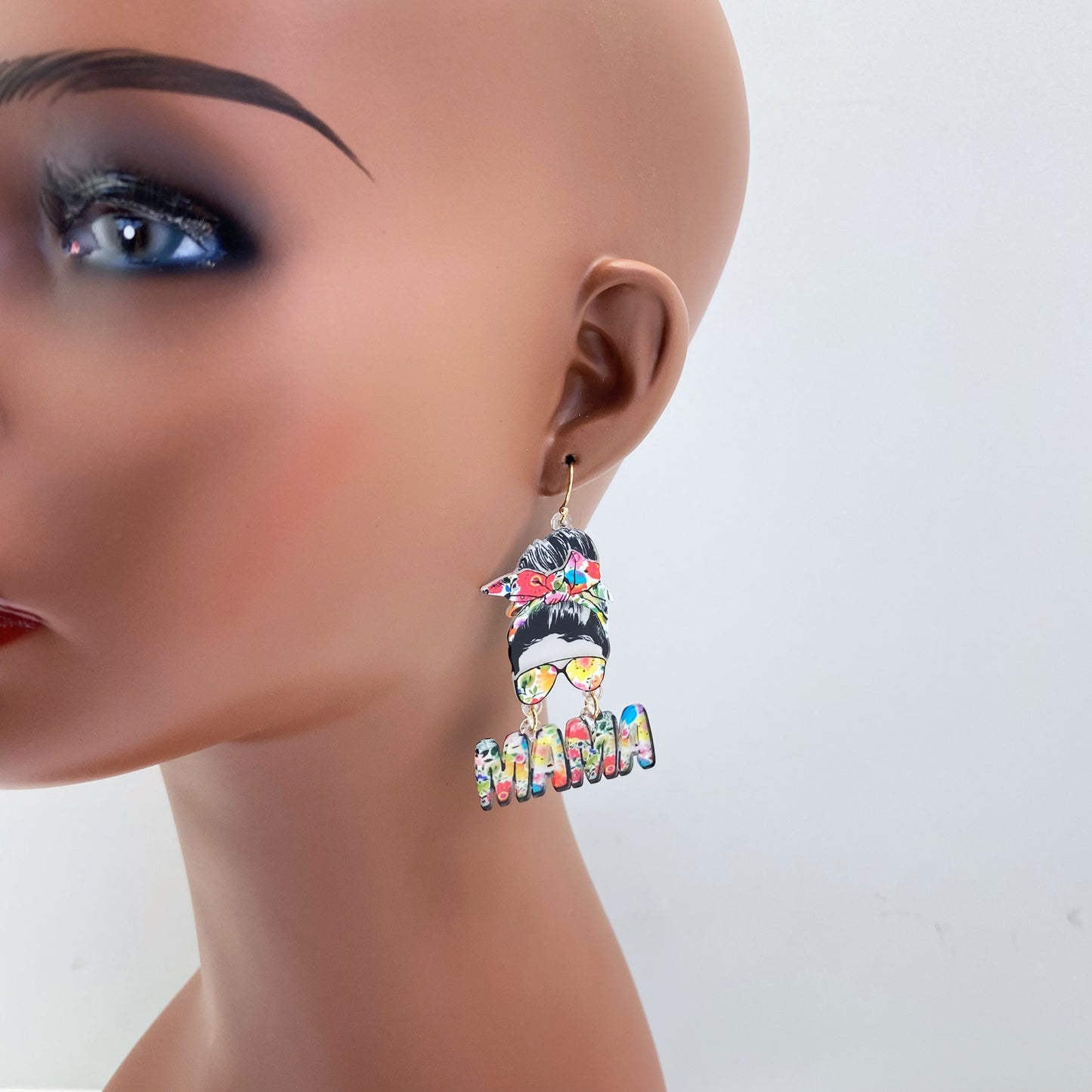 E1047 VER1175 MAMA Design Drop Dangle Hook Earrings