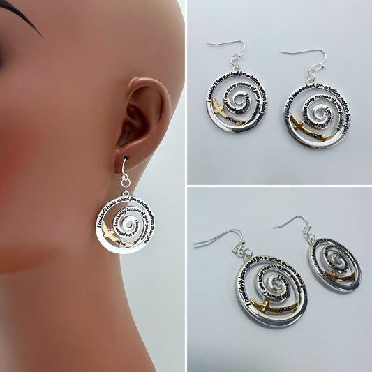 E0947 AE6847 Circle Spiral Design Drop Dangle Hook earrings