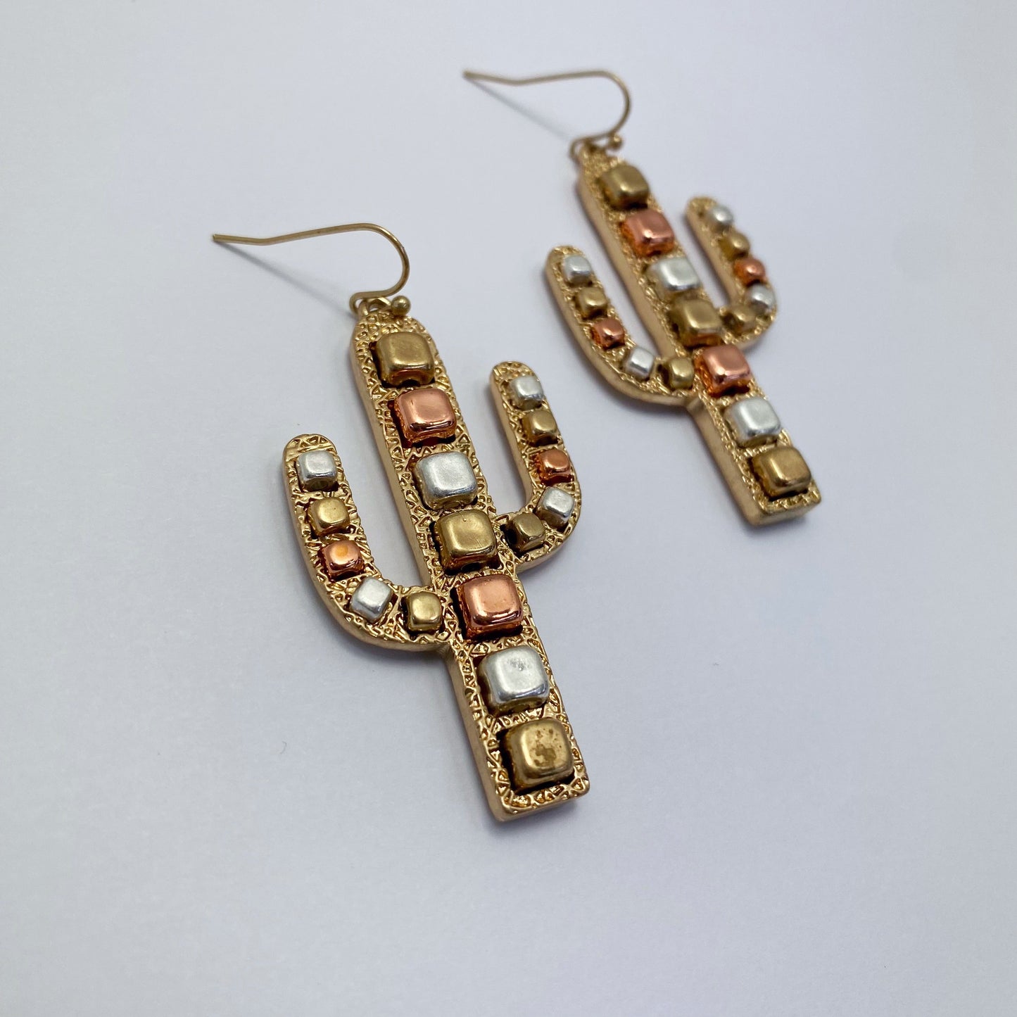 E0925 AE5180 Western Desert Cactus Shape Drop Dangle Hook Earrings