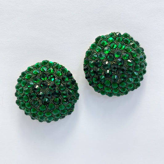 E0815 KE2354 RHINESTONES BUTTON STUD STYLE POST EARRINGS