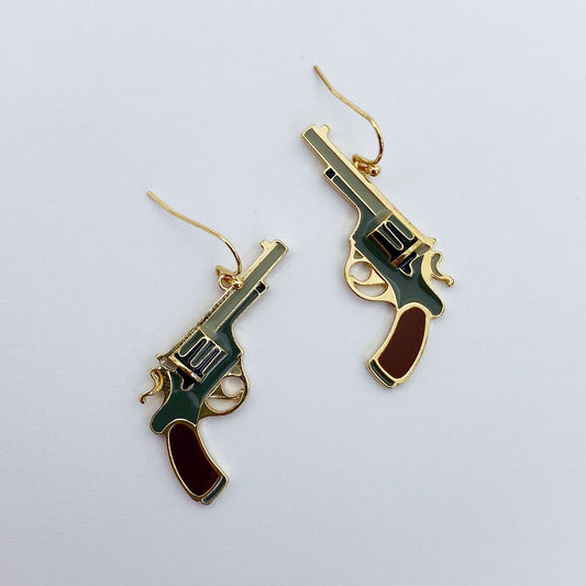 E0862 ME90231 Pistol Design Drop Dangle Earrings