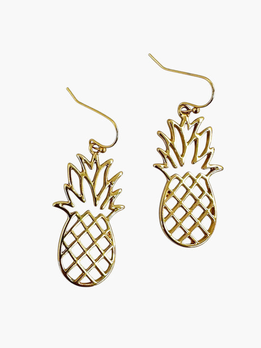 E0935| Fruit Pineapple Design Metal Drop Dangle Hook Earrings |AE5039