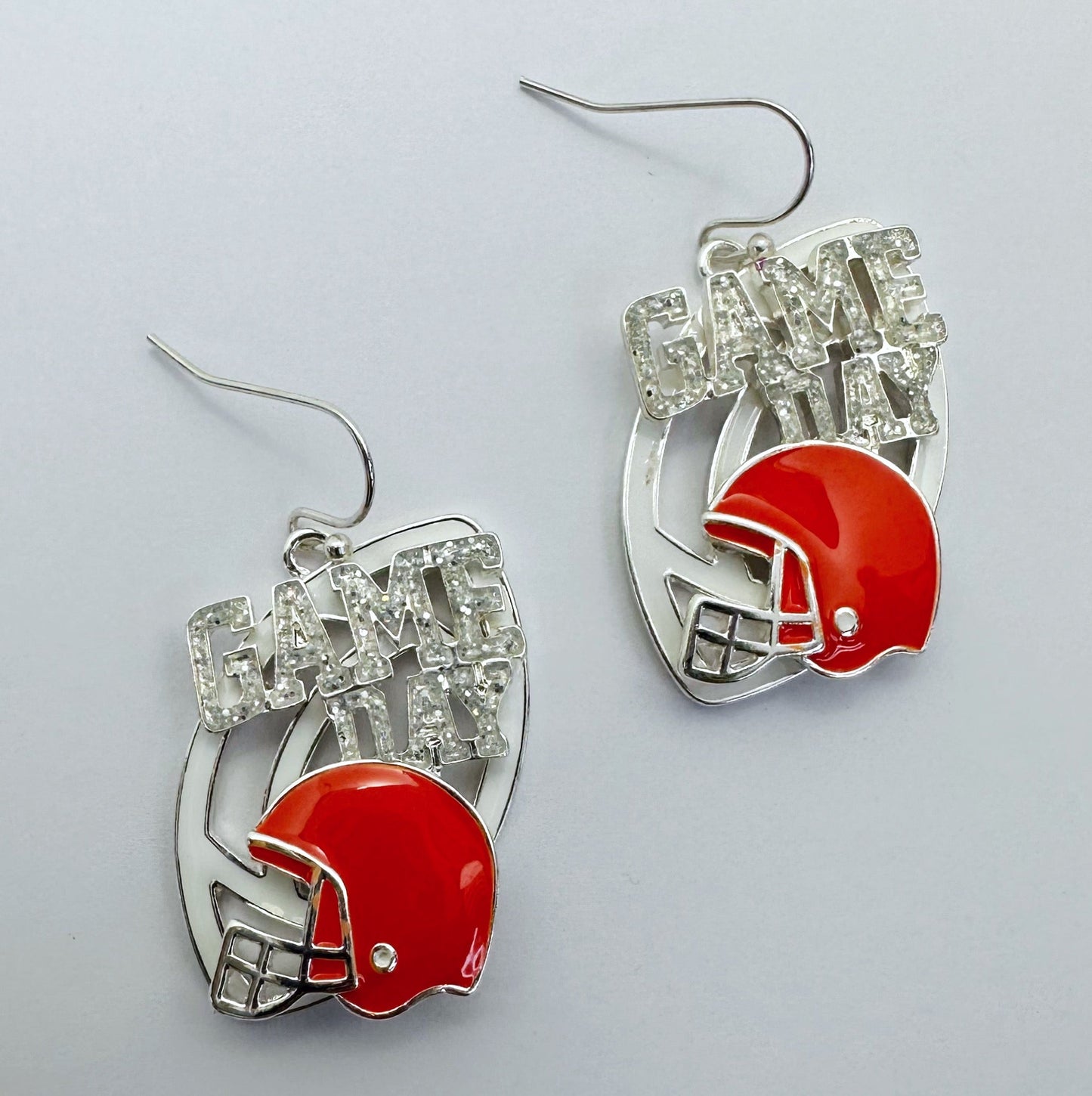 E0972 AE7067 Football Helm Design Drop dangle Hook Earrings