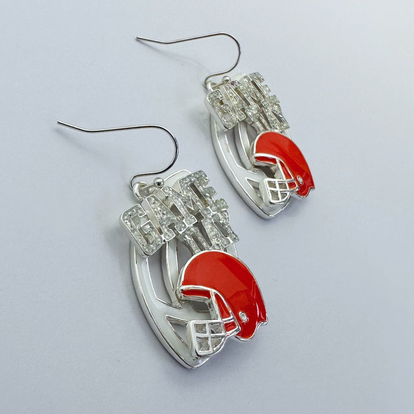 E0972 AE7067 Football Helm Design Drop dangle Hook Earrings