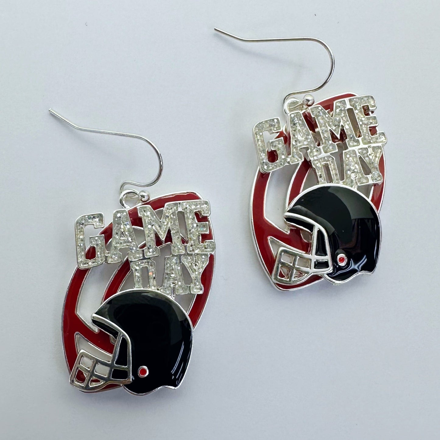 E0972 AE7067 Football Helm Design Drop dangle Hook Earrings