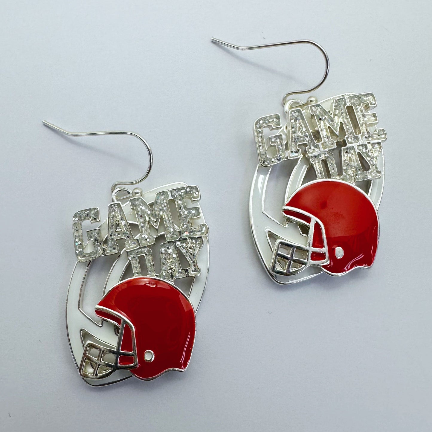 E0972 AE7067 Football Helm Design Drop dangle Hook Earrings