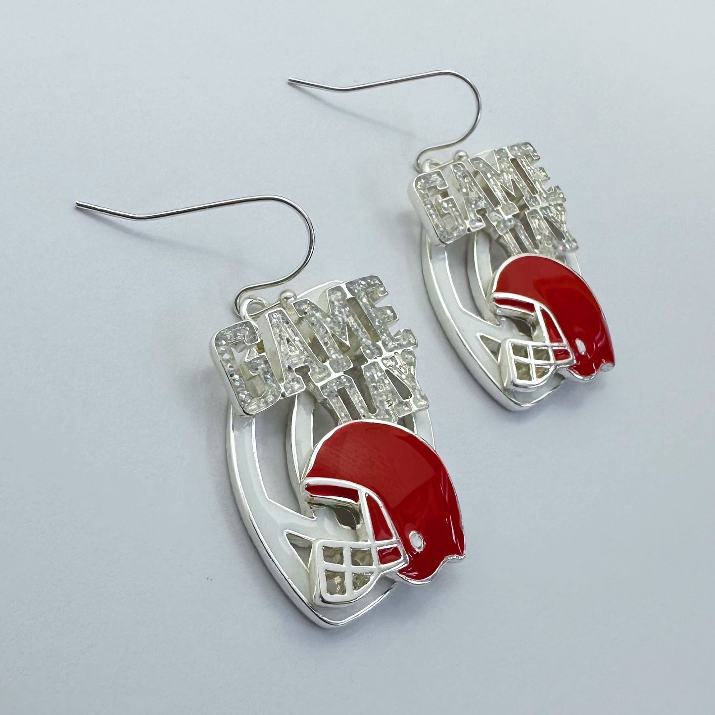 E0972 AE7067 Football Helm Design Drop dangle Hook Earrings