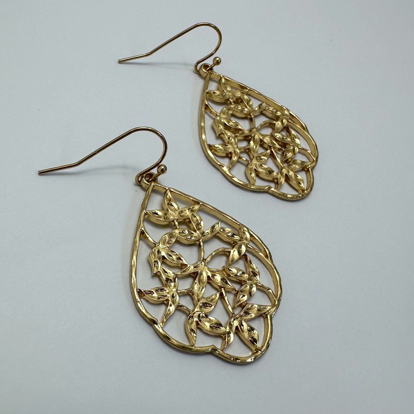 E1033 VER7474 Branch Leaf Design Drop Dangle Hook Earrings