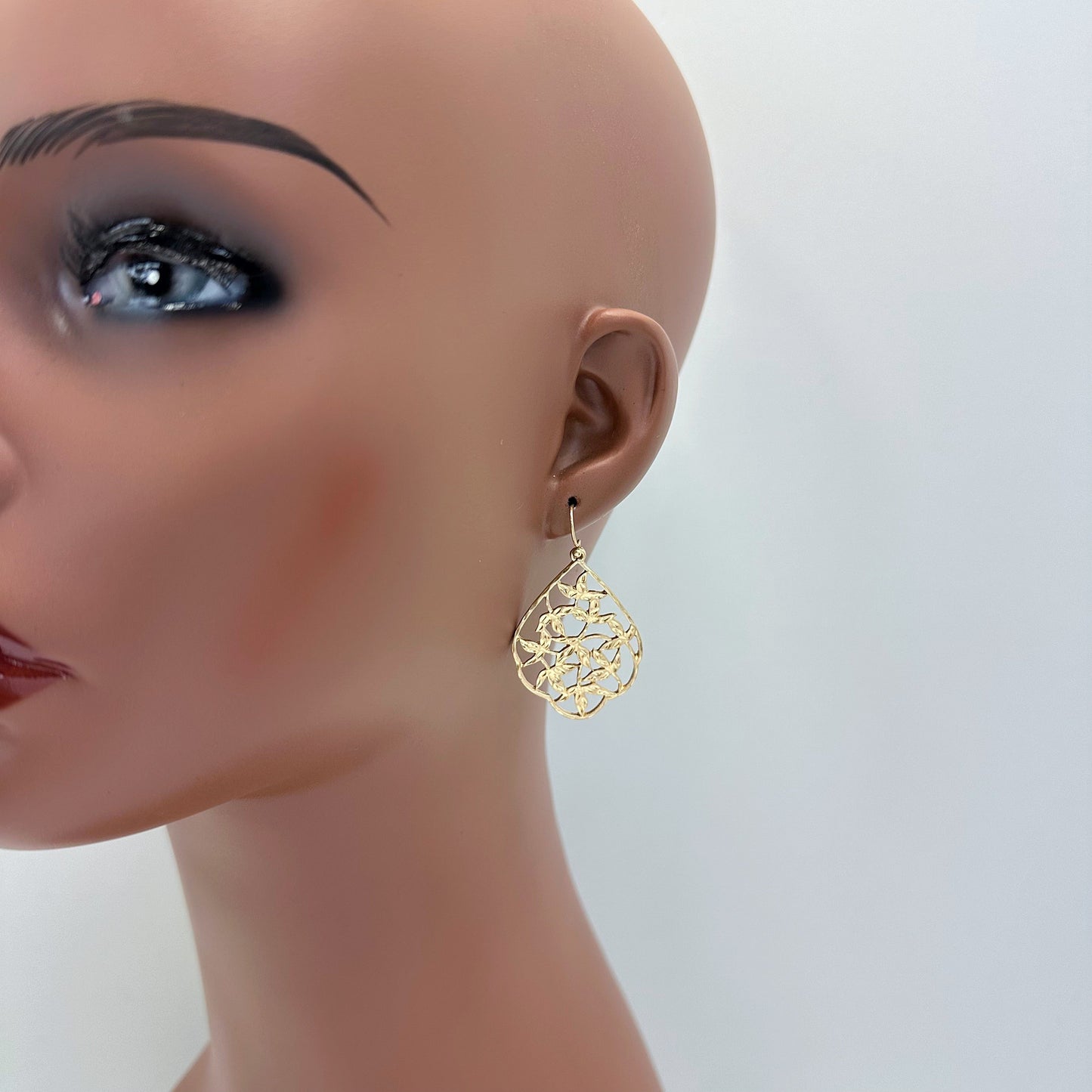 E1033 VER7474 Branch Leaf Design Drop Dangle Hook Earrings